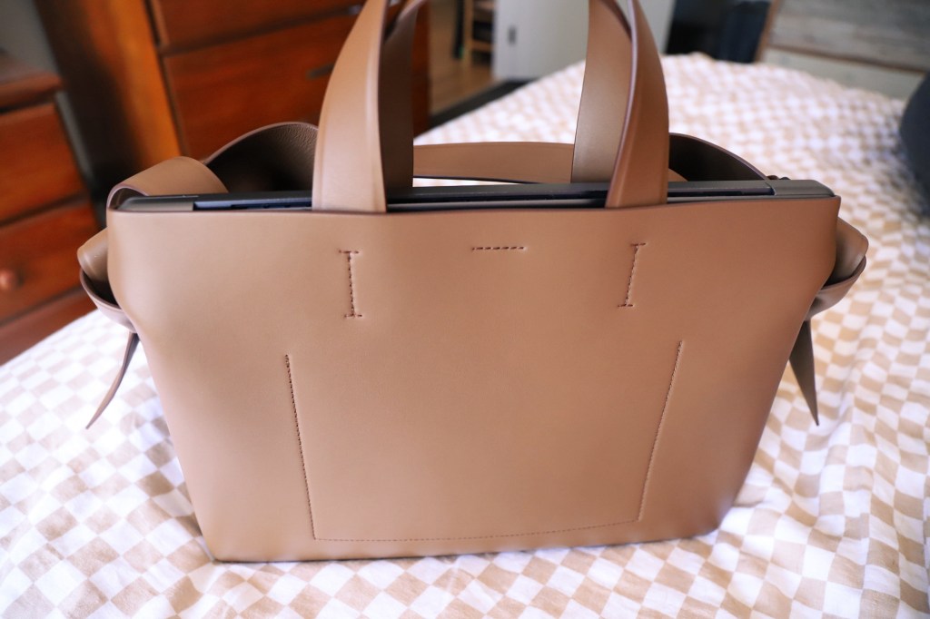 Acne Studios Musubi Tote - Camel Brown - Exterior - MacBook Pro 16 - Back View