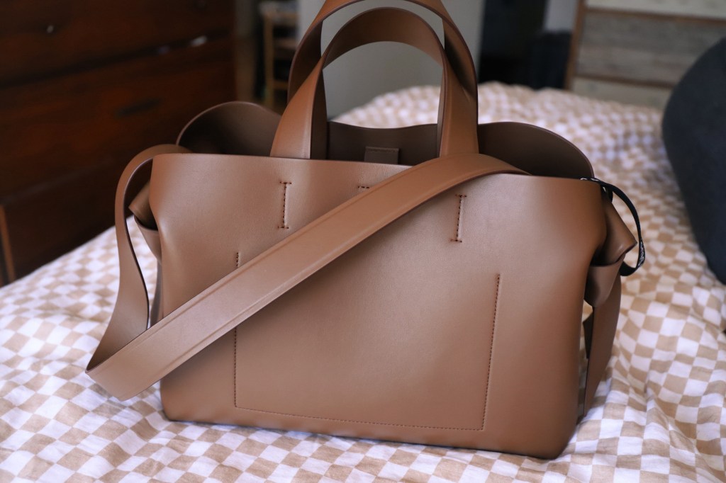 Acne Studios Musubi Tote - Camel Brown - Exterior - Back & Strap